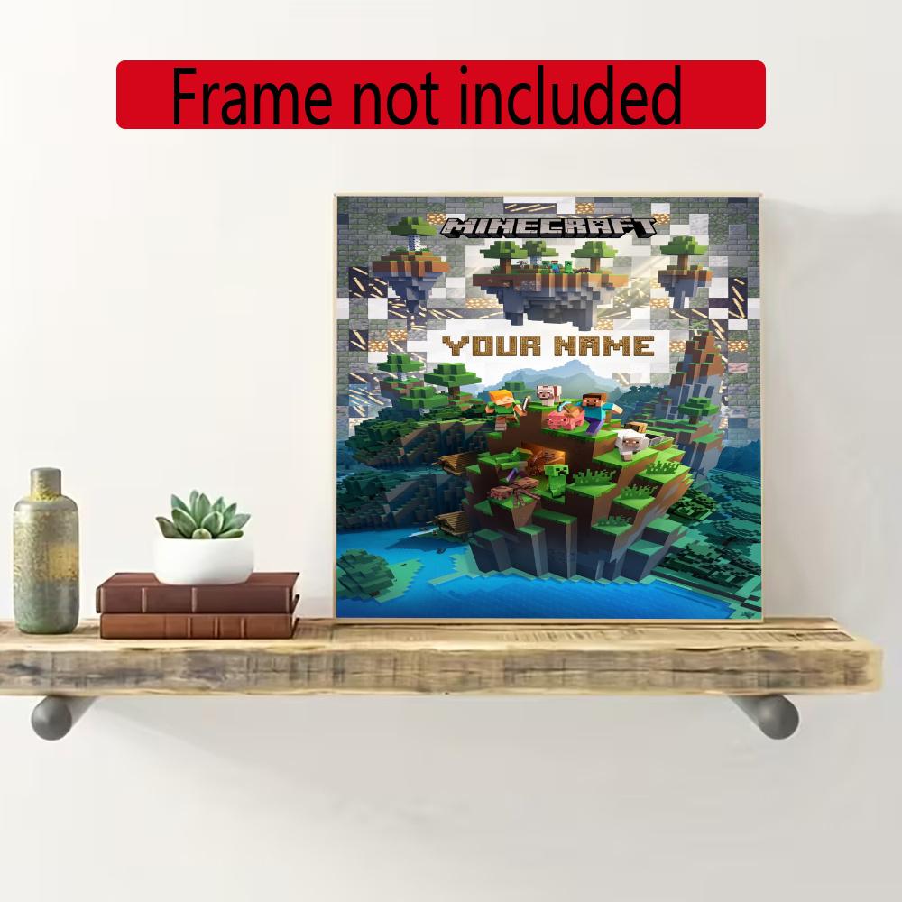 Minecraft Personalized Name Diamond Paintings Mosaic Wall Round Diamond Art Painting Kits Embroidery Crystal Accessories Frameless