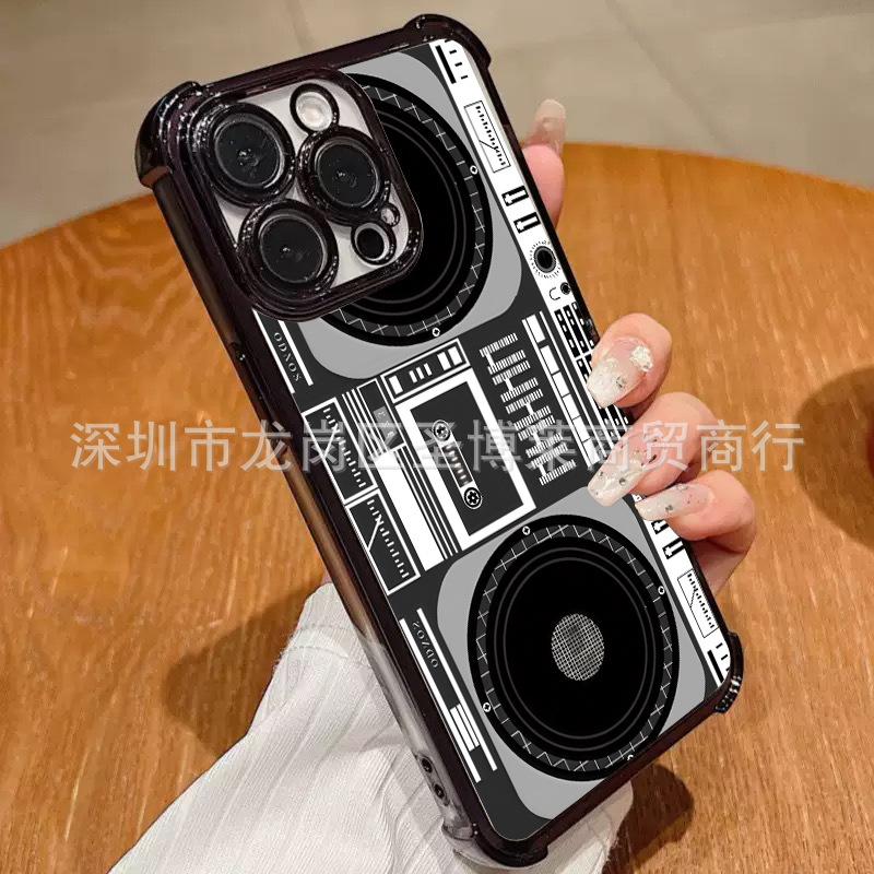 Retro Camera for iPhone17 Mobile Phone Case, Four Corners Anti-drop Airbag 16promax Lens Film 15 Protective Case