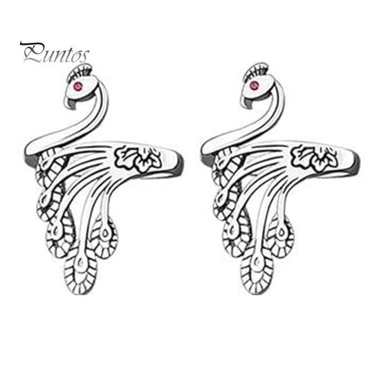 6st Virkring Justerbar Virkad Ringsats Halkfri katt Påfågelform Stickring Sytillbehör