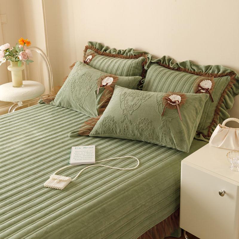 

Наволочка из молочного бархата с утолщенным хлопком, кружевом и кружевной сердцевиной, чехол 48x74 48*74cm-2pcs