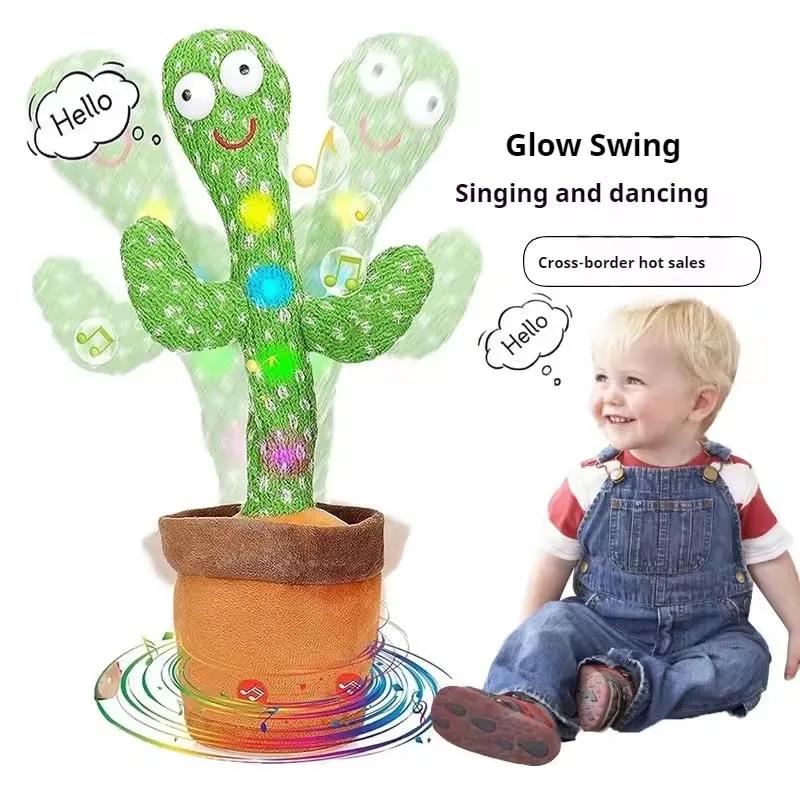 Dancing Talking Cactus Toy Kid Singing Mimicking Repeating Cactus Toy Baby Toddler Boy Girl Gift Recording Voice Interactive Fun