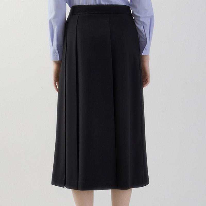 [She S miSS] Leather Point Pleated Skirt SwwSko11040 Bk