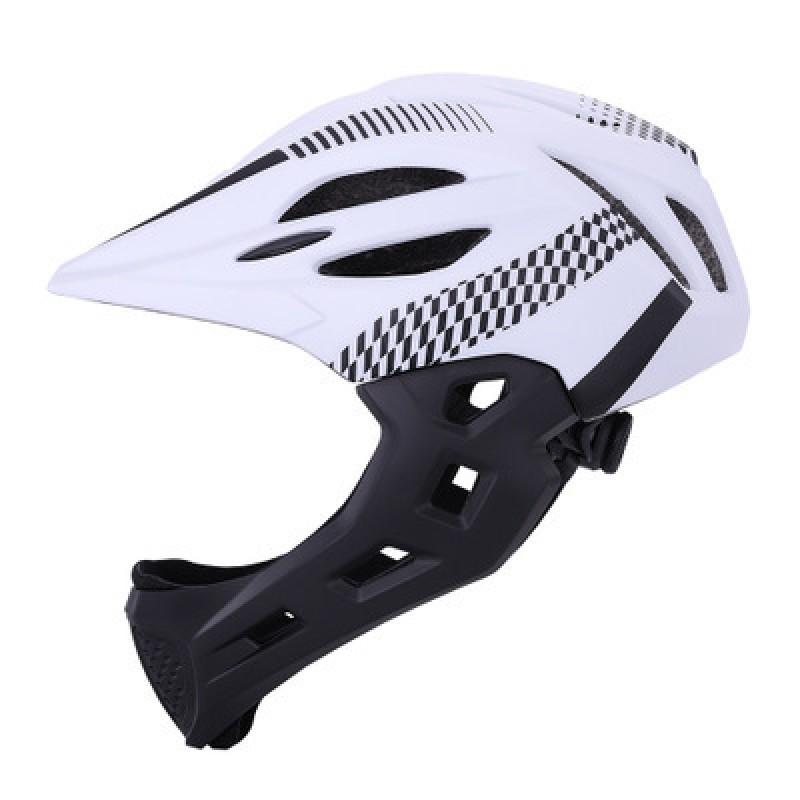 Kinder Vollgesichts-Fahrradhelm mit LED-Licht Insektennetz CE-Zertifiziert EPS Leicht Belüftet Mountainbike Fahren