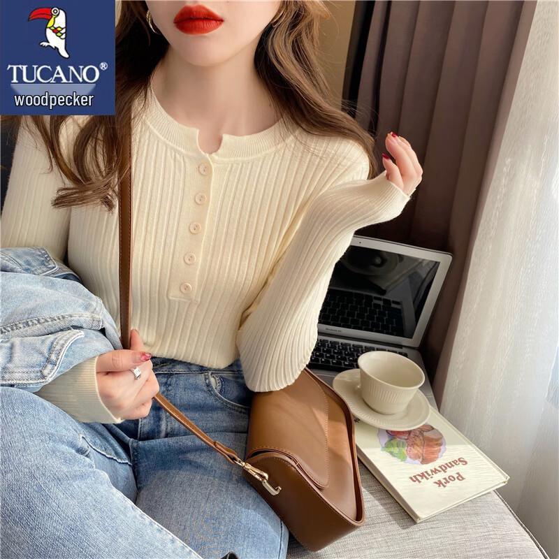 Tucano Women's Solid Color Crewneck Knitted Pullover Sweater