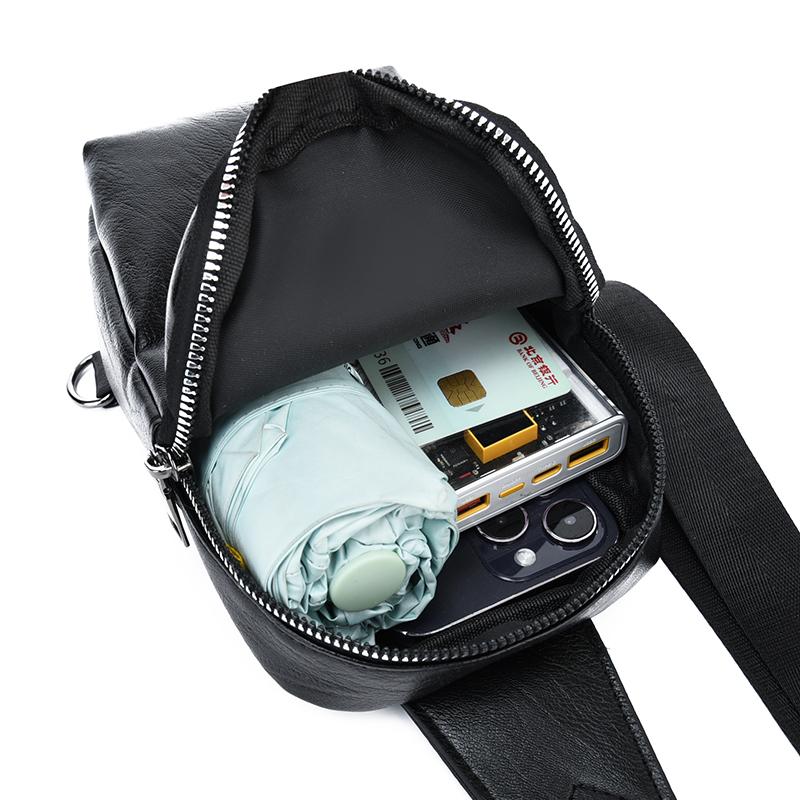 Unisex PU Leather Sling Bag – Compact Crossbody Chest Pack for Travel, Commute & Light Outdoor Use