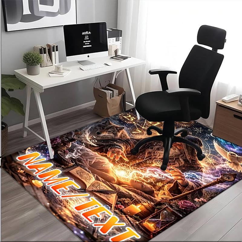 1PC Custom Name Magical Oracle's Wisdom Theme Floor Mat Ideal for Living Room, Game Rooms, Office, Bedroom,Floor Mat Playful Design