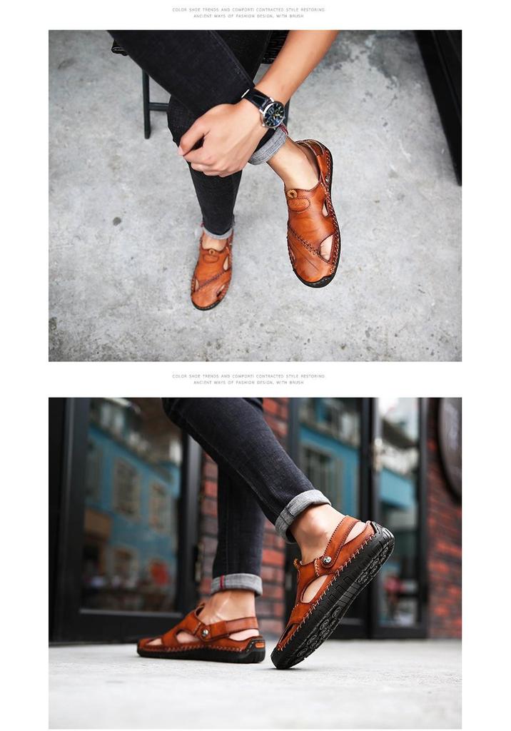 2025 Summer Plus Size Men's Closed-Toe Sandals & Casual Beach Shoes