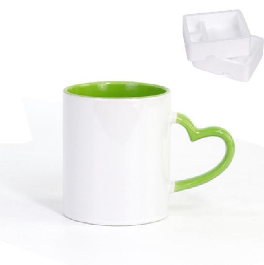 350ML 12oz Leere Keramiktasse Herzhenkel-Typ für Sublimation Ohne Bild Weiße Oberfläche