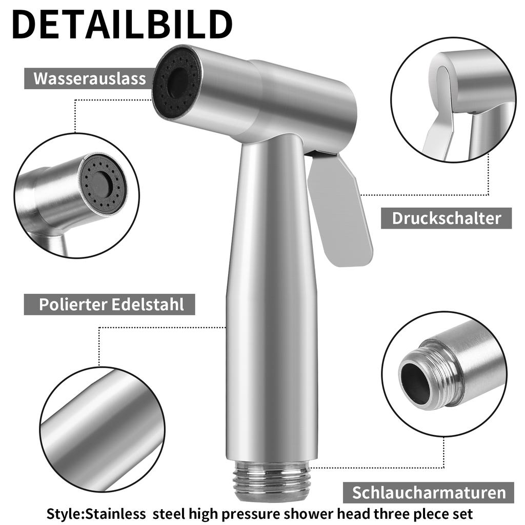 Handheld Bidet Sprayer with Bracket Holder 59in ABS Flexible Telescopic Shower Hose for Water Plumbing Toilet Bidet Sprayer Gun