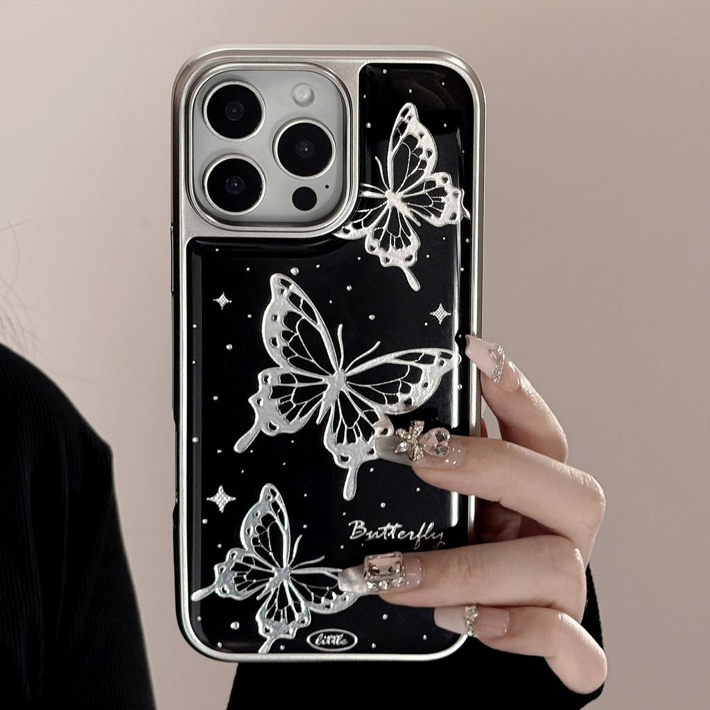 Gilt for Iphone16 Drop Glue Case for Apple 15pro Max Phone Case 14 Dark Wind Butterfly 17 for Huawei