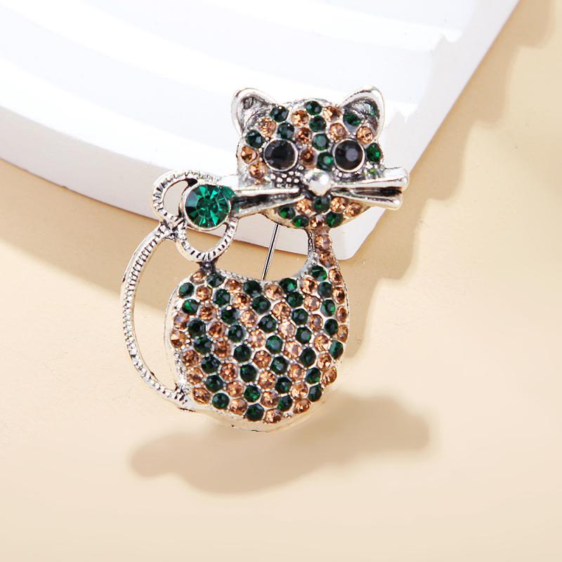 

Милые ретро-броши в виде кошки со стразами для женщин, одежда, пальто, ювелирные изделия, аксессуары, подарки A1