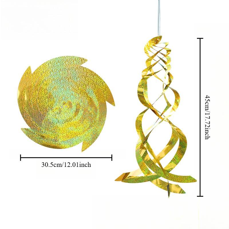 1PC Flash Drive Bird Spiral Reflector-Silver Polyester Film Hanging Garden Bird Repeller Scares Away Woodpecker Pigeons.