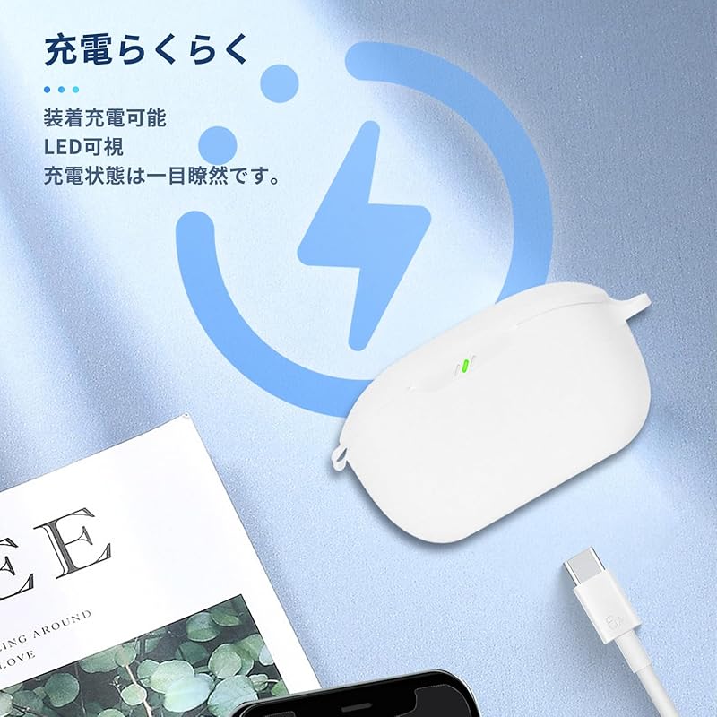 For WAVE BUDS 2 for case cover [NOUKAJU] wireless earphones silicon protective case (With carabiner + strap included) ) Fall prevention Scratch