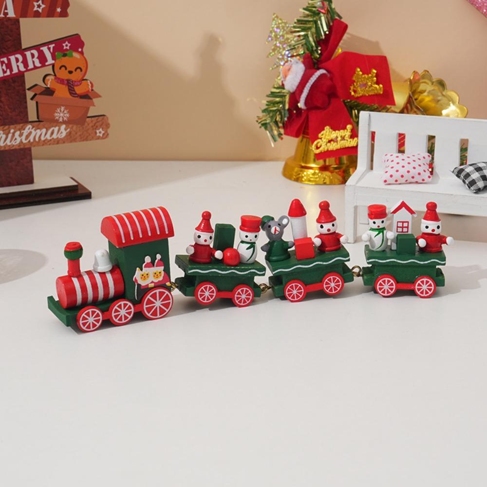 2025 Wooden Christmas Train Decor - Handcrafted Mini Holiday Set for Home, Window Display & Stocking Stuffers Gift