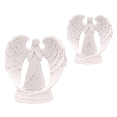 Resin Praying Angel Statue Candle Holder Angel Figurine Candlestick Table Centerpiece Candleholders for Party Anniversary Home