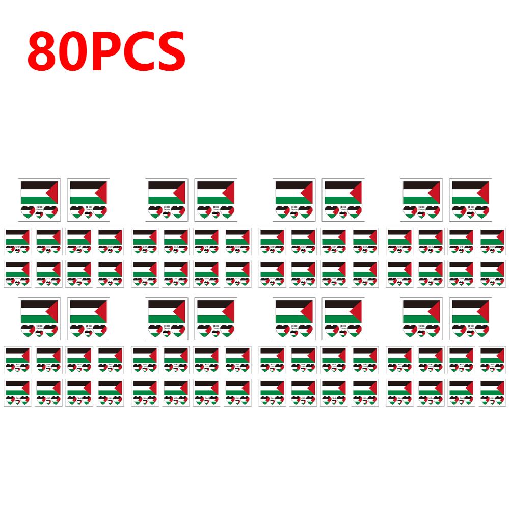 10-100pcs Palestine Face Arm Stickers Waterproof Palestine Flag Sticker Durable Small Stickers Effortless Removal for Parade