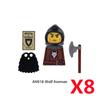 MOC Medieval Knight Castle Figures Building Blocks Weapon Wolf Swordsmen Guard Bow Arrow Shield Flags Warhorse Toys Gifts S002