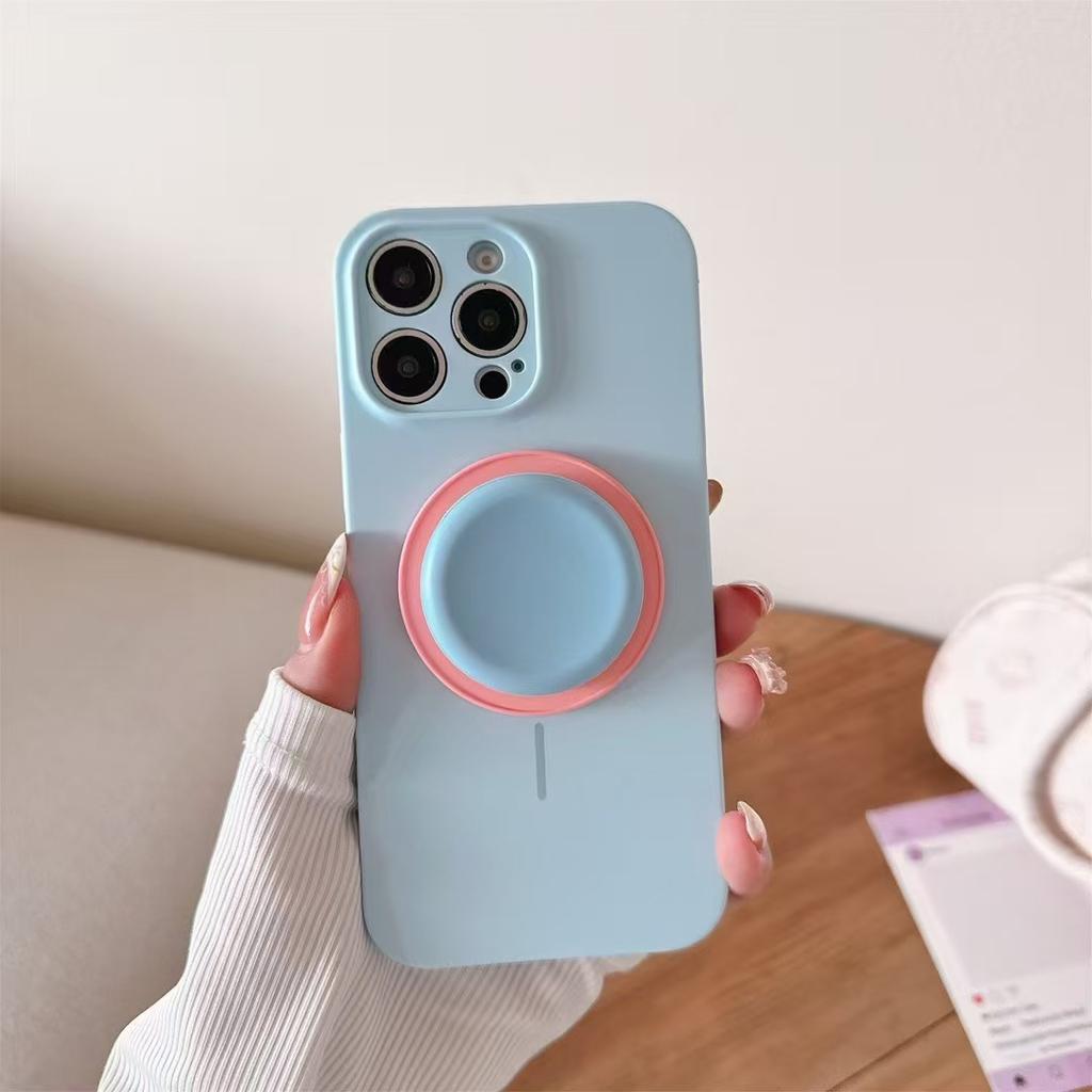 Fine ring liquid silicone magnetic attraction, suitable for iPhone15Pro Apple 16promax touch button 14p mobile phone case