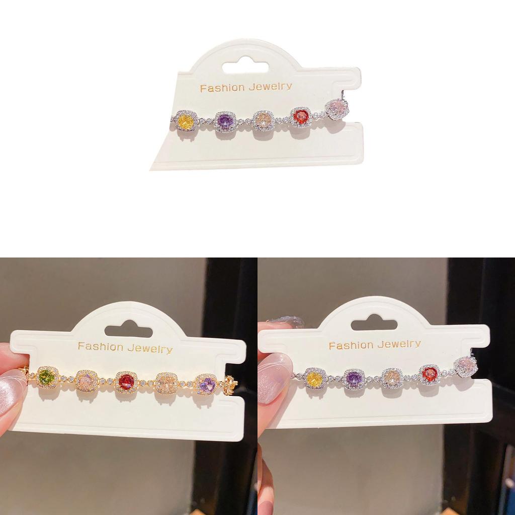 Vintage Geometric Cubic Zirconia Gold Plated Bracelet For Women Gift Ideas