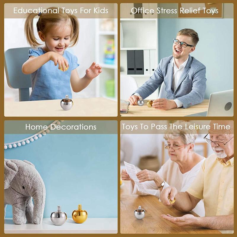 Metal Mushroom Head Gyroscope For Children's Anti Pressure Simple Rotation Automatic Inverted Gyroscope Popite Anti Pressure