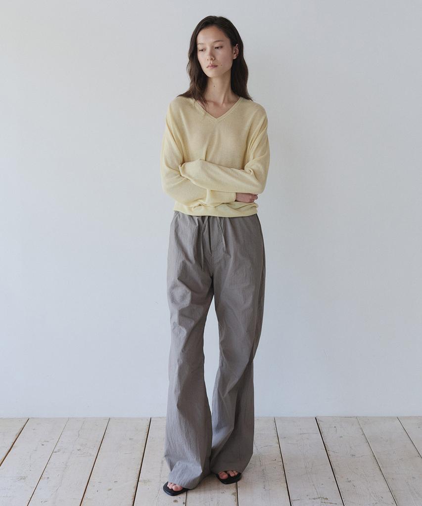 Ieoning Easy String Cotton Pants, Sand Brown