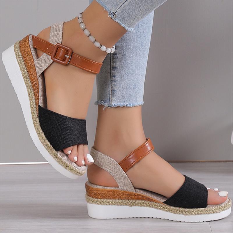 Women's Sandals Peep Toe Summer Sandals With Wedges Heels Sandalias De Mujer  Summer Shoes For Women Heeled Sandals Footwear