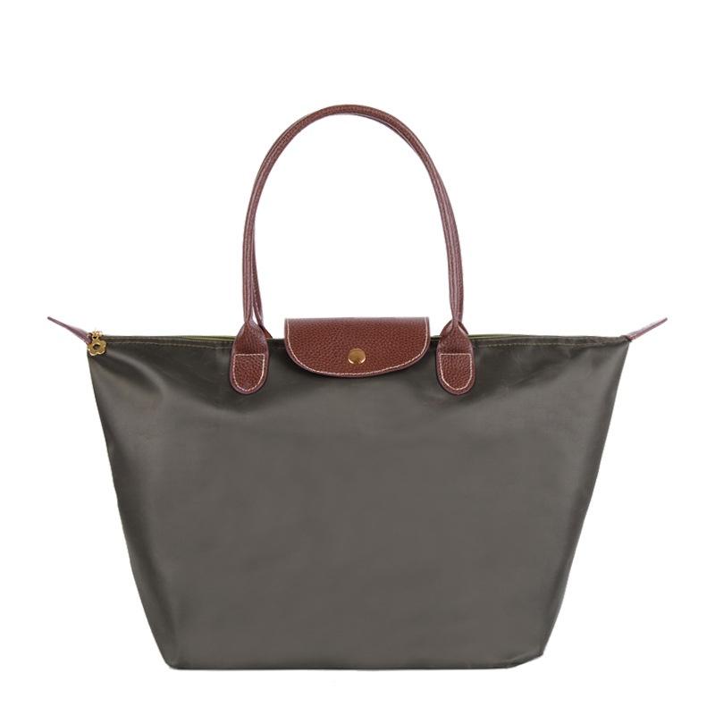 Borsa a tracolla pieghevole in nylon da donna, impermeabile e pratica, borsa portaoggetti per sport, fitness, shopping e regali, colore Rosso Vino, Rosso, Viola