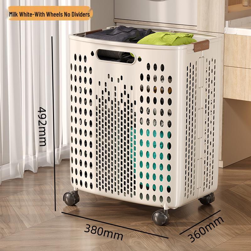Extra Large Foldable Laundry Basket with Wheels - High Capacity, Movable & Durable