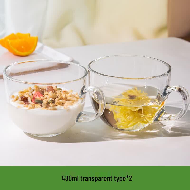 Qiwei Large Capacity Heat-Resistant Glass Breakfast Mug