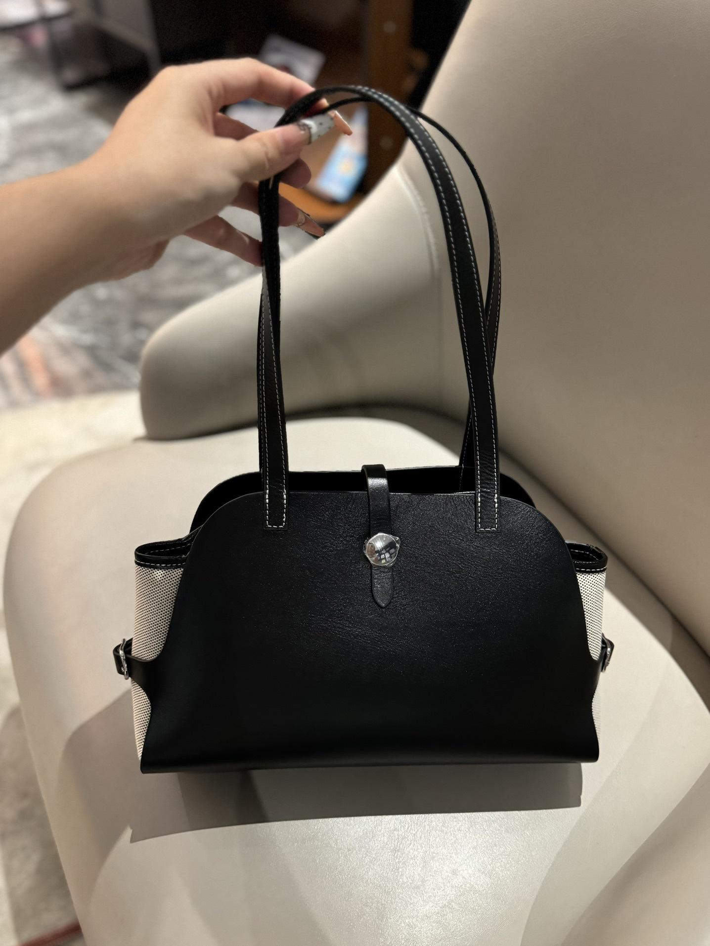 

Cross Border Новая сумка через подмышку из коровьей кожи с высококачественным и нишевым дизайном на одно плечо Tablier+Ellier Сумка для женщин 31x12x21cm чёрный