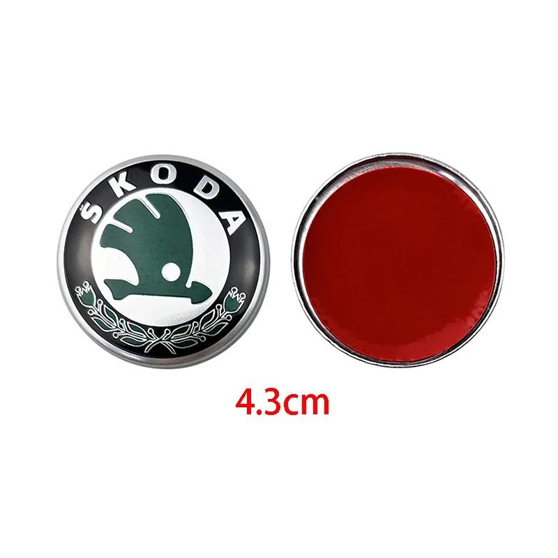 XOWS7 Aluminum Alloy 43mm Car Steering Wheel Emblem for Skoda Fabia Karoq Kodiaq Yeti Rapid Spaceback Octavia A5 RS Superb Stickers