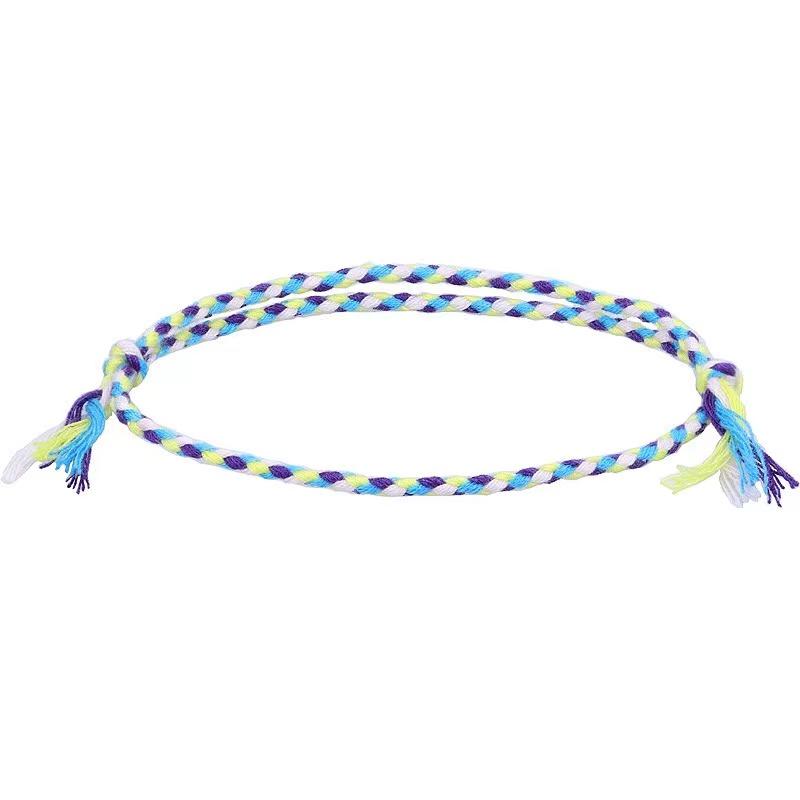 Boho Four Strand Color Handmade Waterproof Woven Thread Wrap Bracelet Simple Rope Knot Bracelet Friendship Bracelets