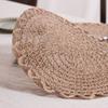 4 Pieces Woven Tableware Mat Non-Slip Dish Mat Household Natural Jute Place Mat  Restaurant