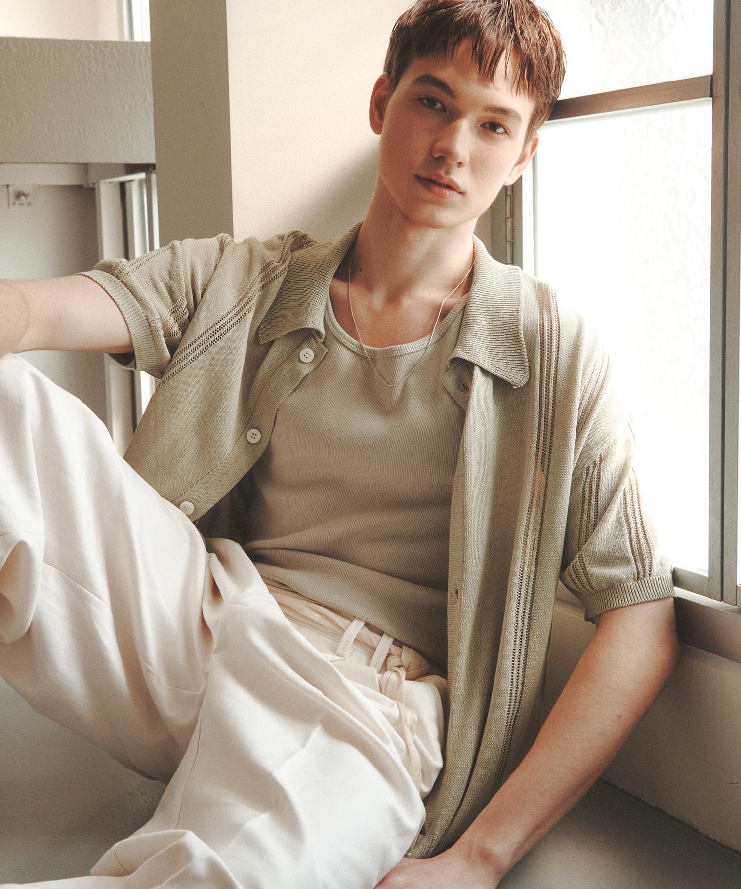 Nitied Linen Sci-Fi Knit Shirt Sage Green L
