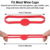 6Pcs/Set Drink Markers Glass Cup Wine Glass Bottle Strip Tag Marker Bands Silicone Drink Charms Mugs Tags for Cups Identifiers