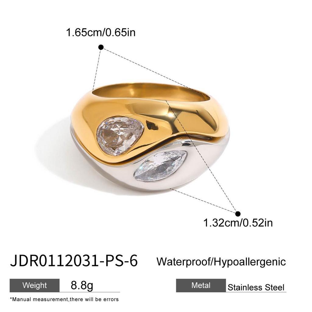 European and American Stainless Steel Multi-layer White Diamond Ring Stacking Niche Design Ring Titanium Steel First Ring