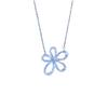 Copper Zircon Flower Pendant Necklace For Women With Sparkling Stone Embellishments