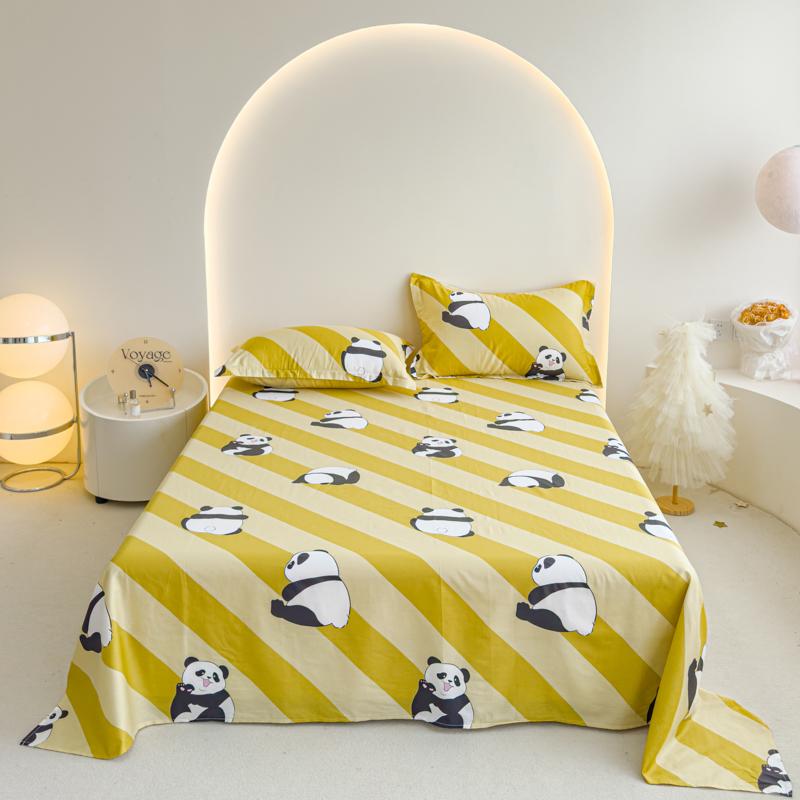 1pc 100% Cotton Bedsheet Cartoon Style Bed Linen Skin-friendly Flat Bed Sheet Adults Kids Sheets Drap De Lit (No Pillowcase)