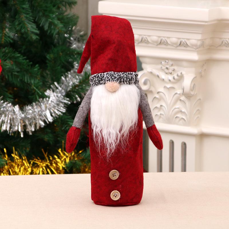 Wine Bottle Cover Handmade Embroidery Wine Bottle for Christmas Decorations Christmas Party Decorations