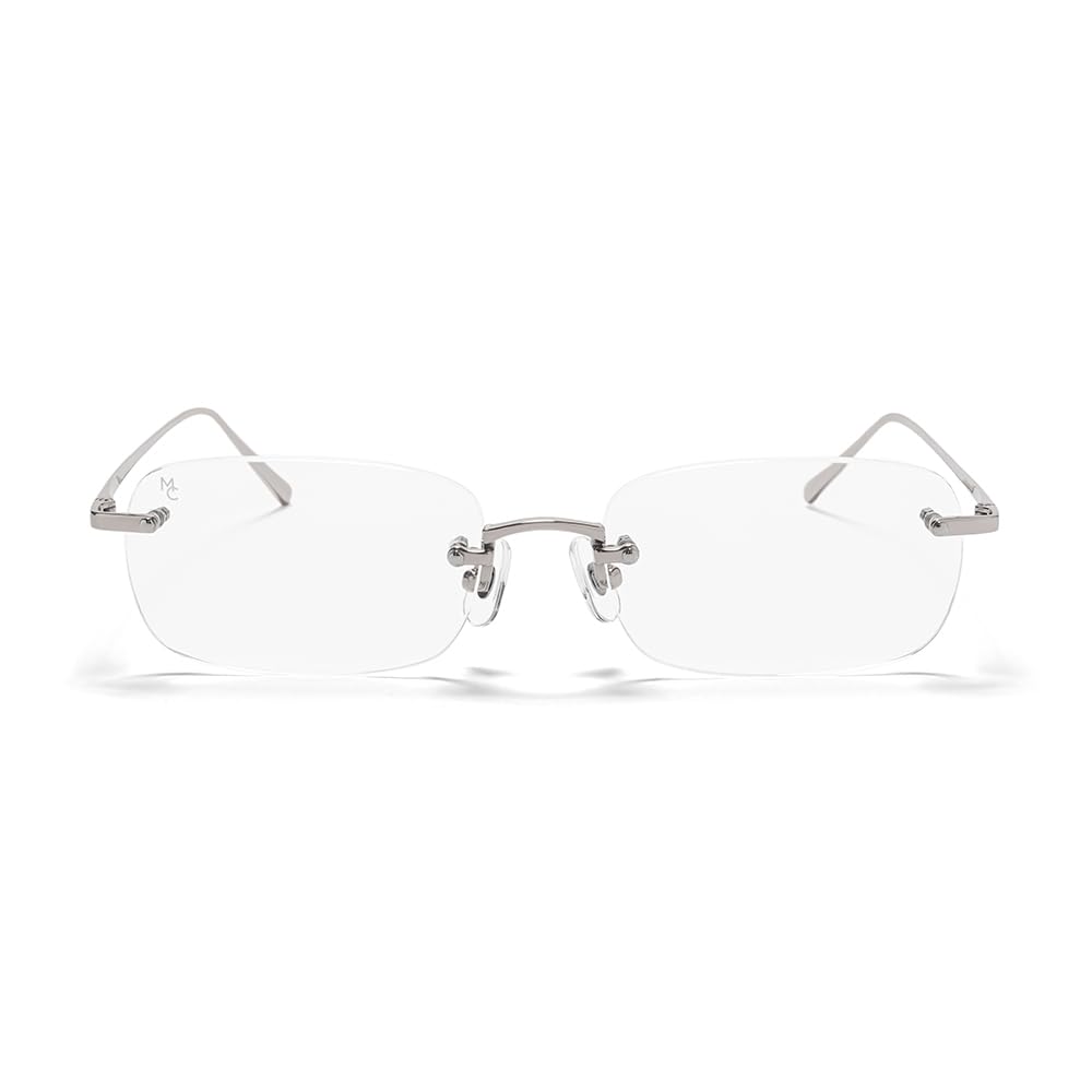 Óculos de Sol Modernos Clássicos Sem Aro Proteção UV Óculos de Sol Sem Aro Lentes Transparentes Óculos da Moda Proteção UV Unissex Moda Coreana Modakura [MODERNO