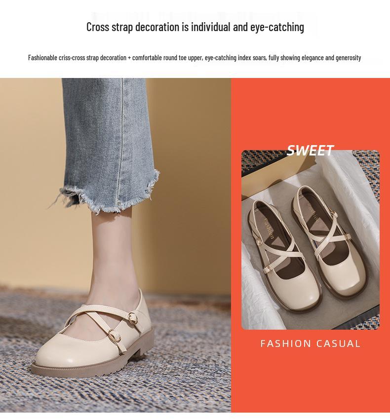2023 Damen Mary Jane Loafer mit rundem Zeh - Japanischer Schulstil, Flacher Boden, Britische JK Uniformschuhe