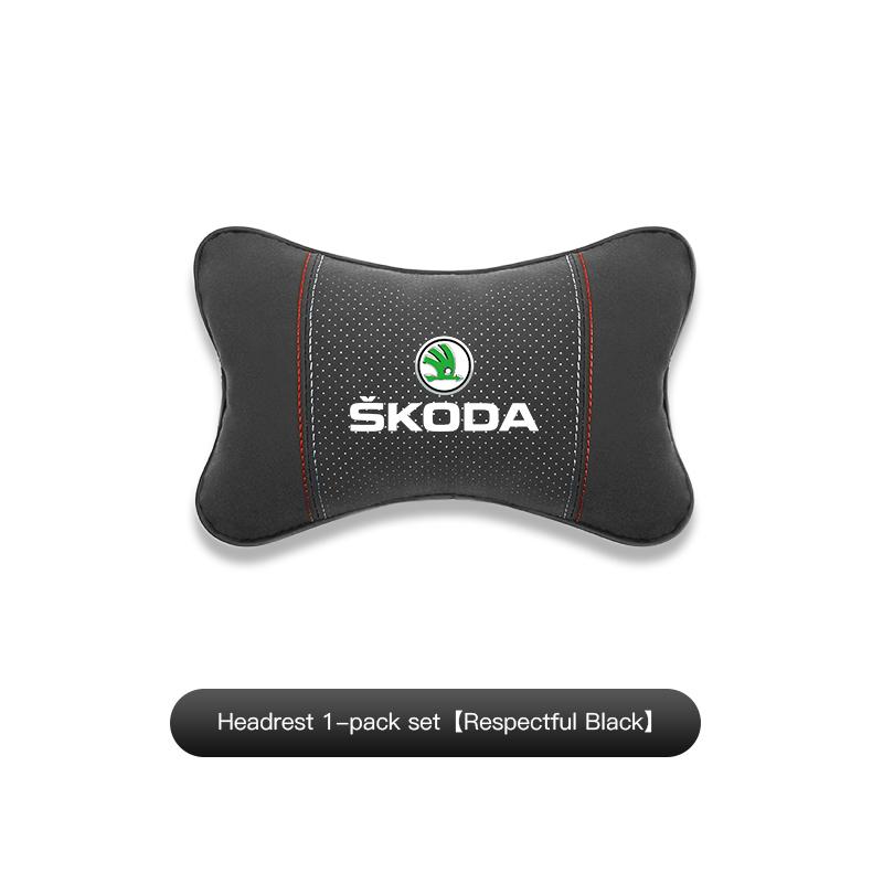 Car Headrest Neck Pillow Protective Soft Cushion For Skoda Octavia Kylaq Superb Yeti Elroq Kodiaq Enyaq Kamiq Scala Rapid Karoq