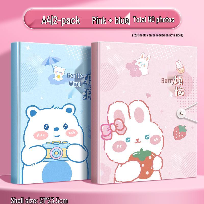 A4 Multi-Layer Transparent Document Folder with Loose-Leaf Inserts for Students