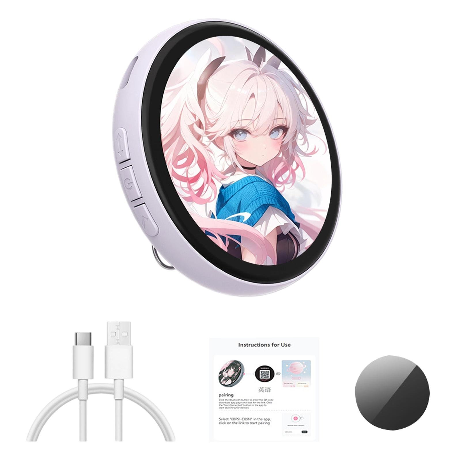 

Electronic Anime Pin With HD Touchscreen, 2026 New Digital Photo Display Gift, Custom Kawaii Badge For Backpacks And Conventions Photo Name Tag Pins One Size светло-фиолетовый