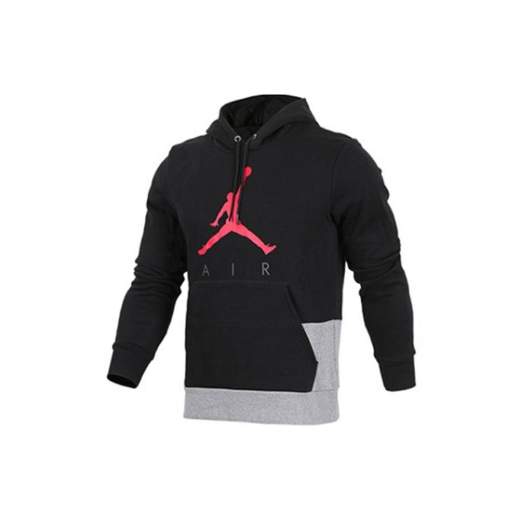 Men s Air Jordan Logo Printing Colorblock Fleece Lined Black 942776-010 M