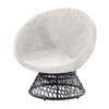 Silver Fox Fabric Round Saucer Moon Chair Cover Washable  Solid Color Seat Saucer Slipcovers Stretch Universal Seat Cover