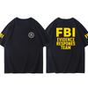 25 Plus Size Cotton Fbi Letter Printed T-shirt Military Style Cotton Jacket Short Sleeved Half Sleeved Casual Round Neck T-shirt