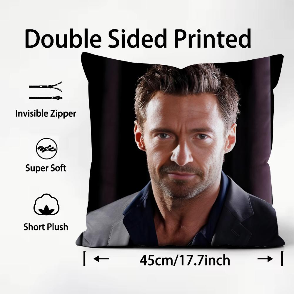 Vlastní povlak na polštář H-Hugh Jackman Prémiový komfort Oboustranný povlak na polštář - Design dva v jednom pro jakoukoli místnost a interiér auta