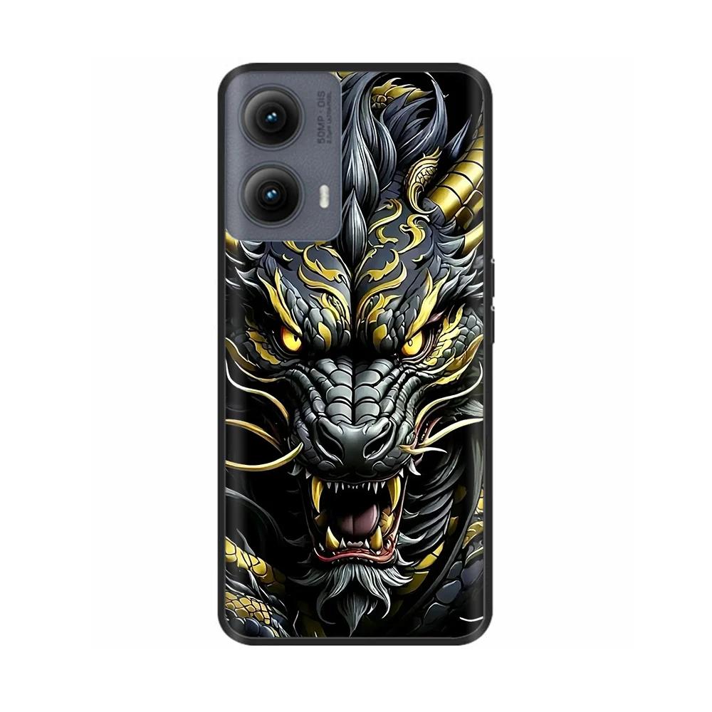 Silicone Casing For Motorola Edge 2024 Case Lovely Cartoon Soft TPU Black Cover For Moto Edge 2024 6.6" Shockproof Fundas Capa