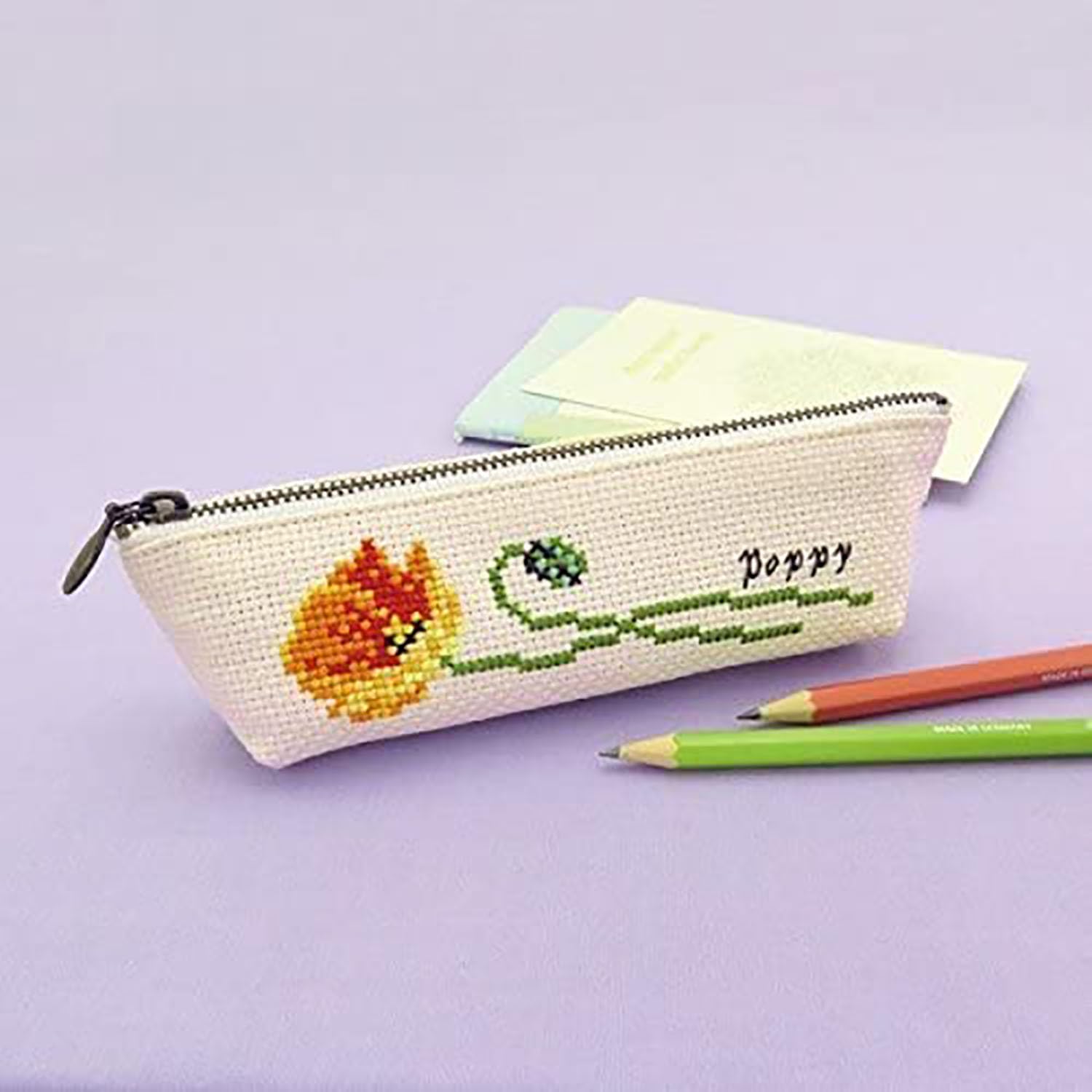 

Olympus Cross Stitch Kit Flower Embroidery Pencil Case 9051 Lavender